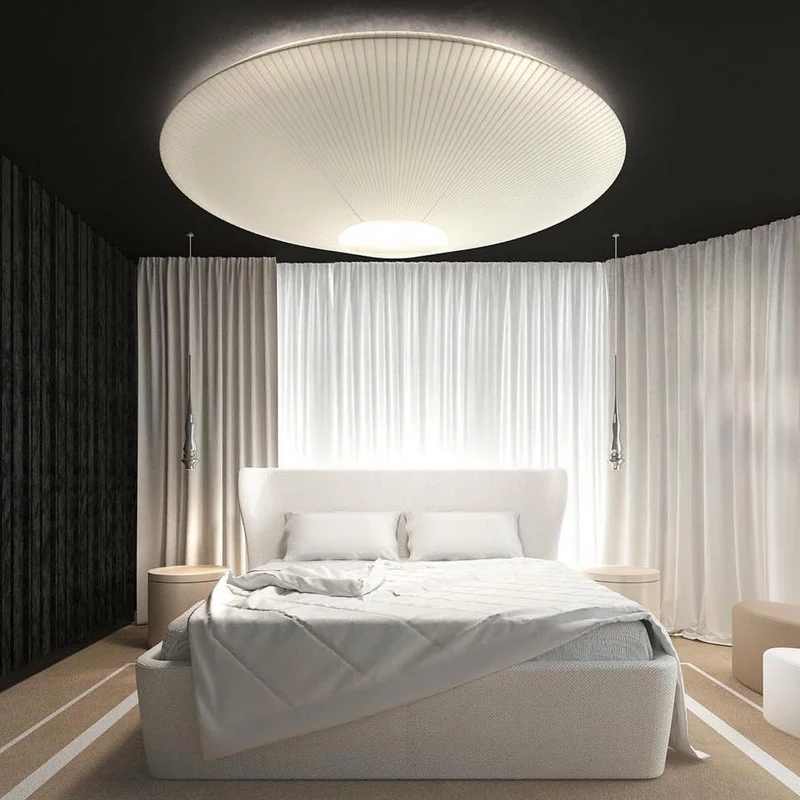 Plafondlamp Oosterse Stijl Stoffen Kap Zachte Verlichting voor Eetkamer Woonkamer Dimbaar 3 Maten | Sansoti