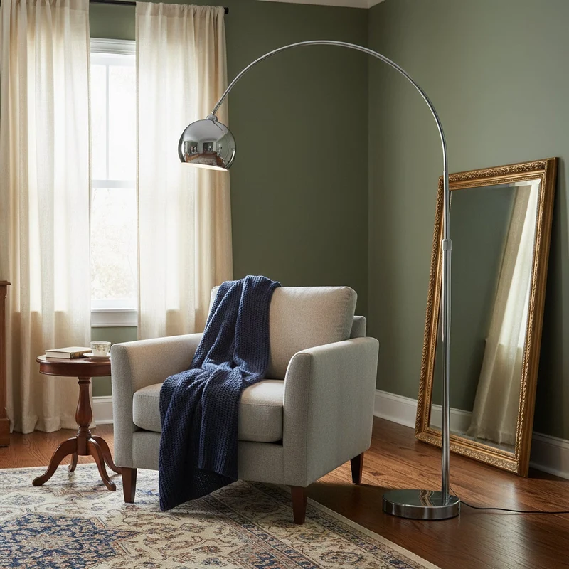 Verstelbare Vloerlamp Metaal Zwart Chroom Wit Telescopische Arm Leeslamp Modern Design | Sansoti