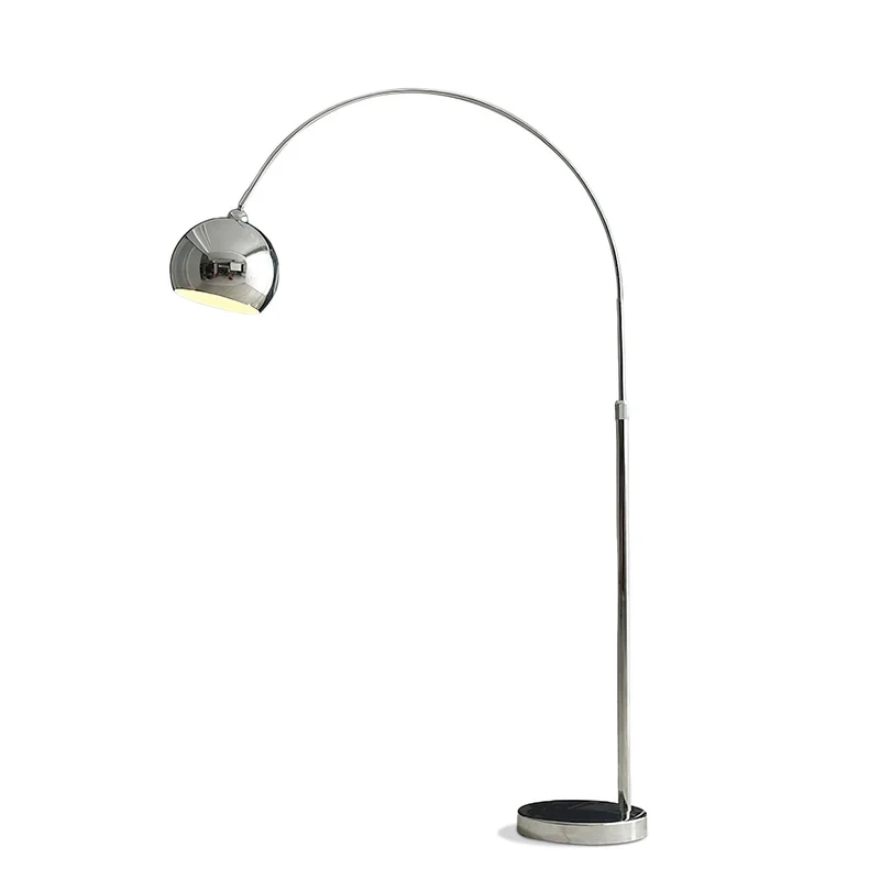 Verstelbare Vloerlamp Metaal Zwart Chroom Wit Telescopische Arm Leeslamp Modern Design | Sansoti