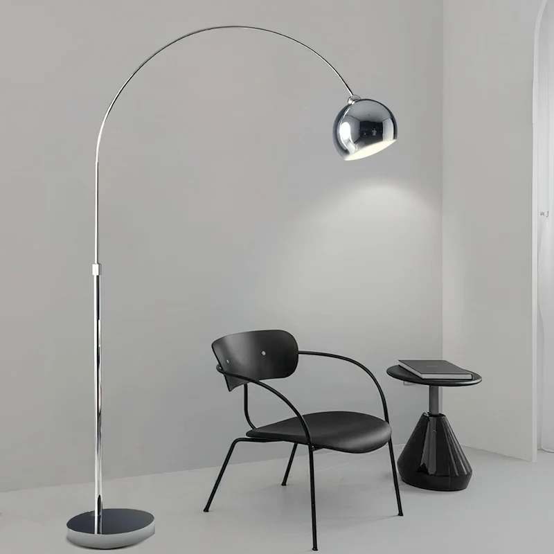 Verstelbare Vloerlamp Metaal Zwart Chroom Wit Telescopische Arm Leeslamp Modern Design | Sansoti