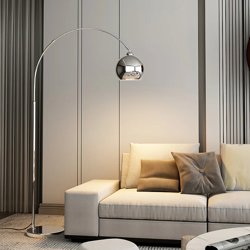 Verstelbare Vloerlamp Metaal Zwart Chroom Wit Telescopische Arm Leeslamp Modern Design | Sansoti