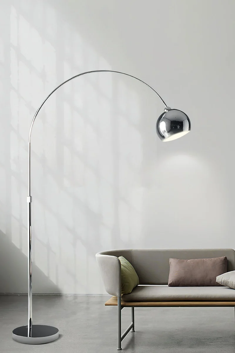 Verstelbare Vloerlamp Metaal Zwart Chroom Wit Telescopische Arm Leeslamp Modern Design | Sansoti
