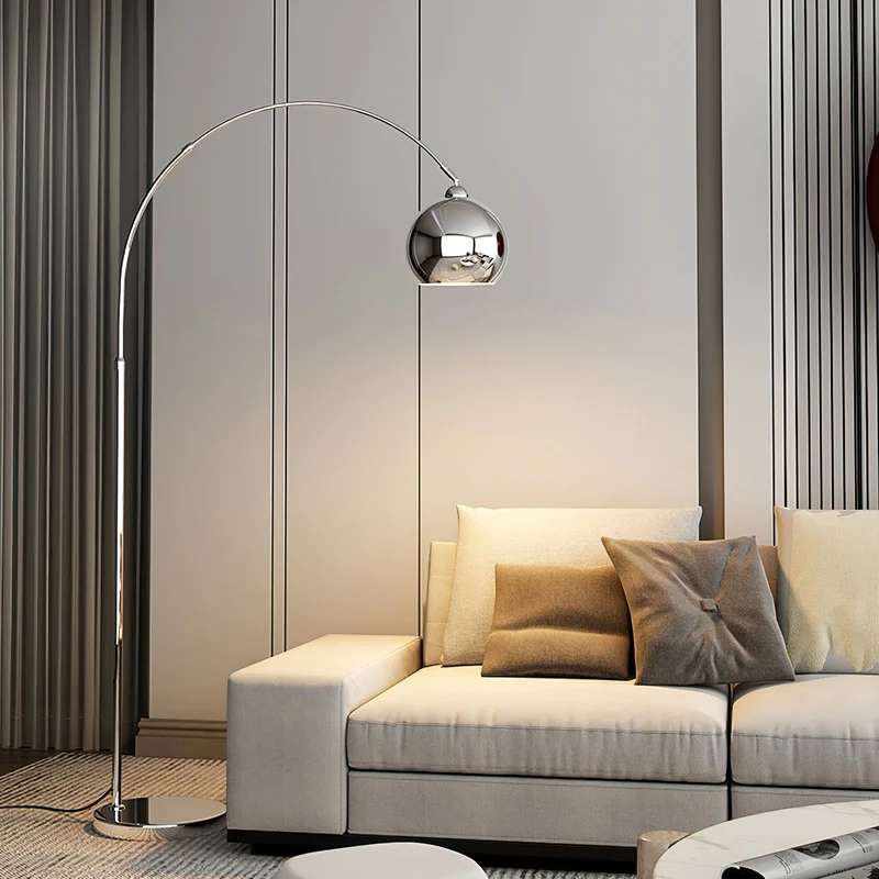 Verstelbare Vloerlamp Metaal Zwart Chroom Wit Telescopische Arm Leeslamp Modern Design | Sansoti
