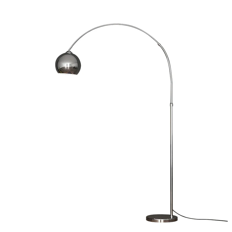 Verstelbare Vloerlamp Metaal Zwart Chroom Wit Telescopische Arm Leeslamp Modern Design | Sansoti