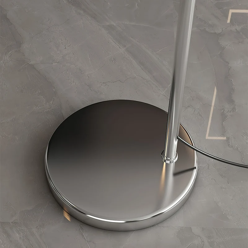 Verstelbare Vloerlamp Metaal Zwart Chroom Wit Telescopische Arm Leeslamp Modern Design | Sansoti