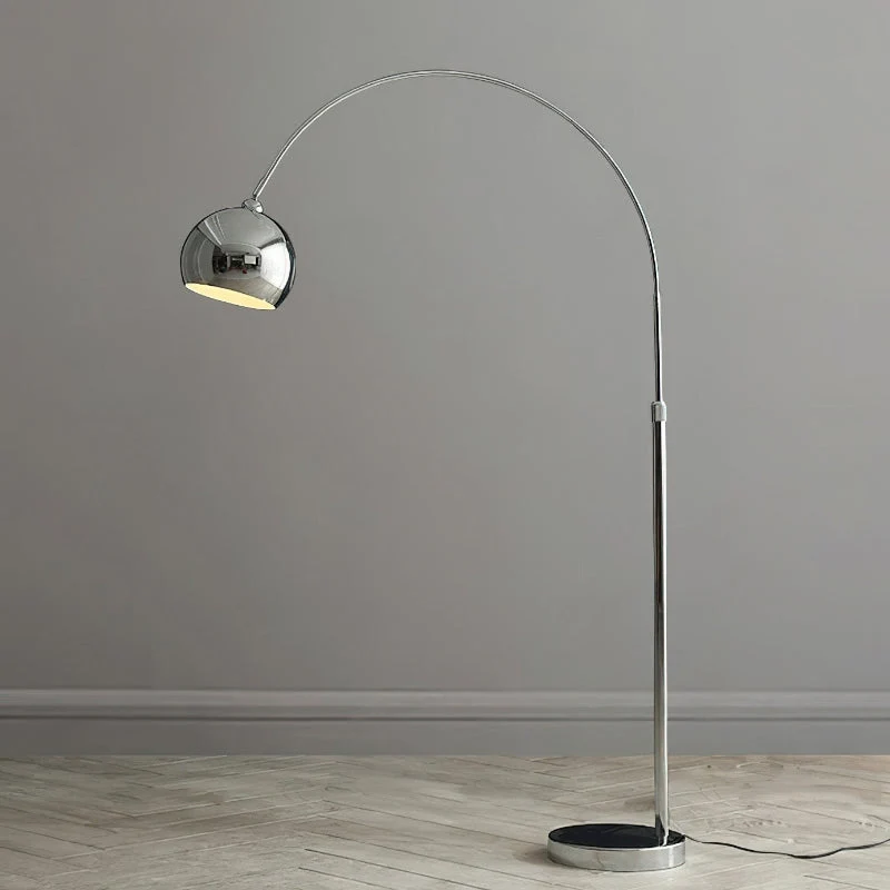 Verstelbare Vloerlamp Metaal Zwart Chroom Wit Telescopische Arm Leeslamp Modern Design | Sansoti