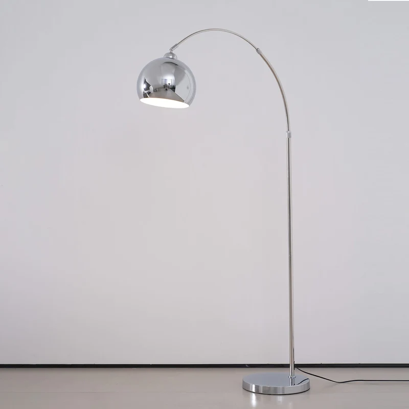 Verstelbare Vloerlamp Metaal Zwart Chroom Wit Telescopische Arm Leeslamp Modern Design | Sansoti