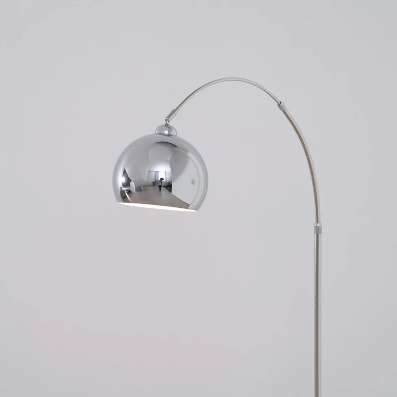 Verstelbare Vloerlamp Metaal Zwart Chroom Wit Telescopische Arm Leeslamp Modern Design | Sansoti