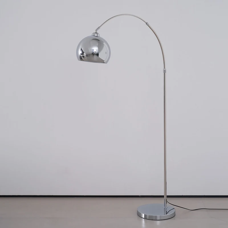 Verstelbare Vloerlamp Metaal Zwart Chroom Wit Telescopische Arm Leeslamp Modern Design | Sansoti
