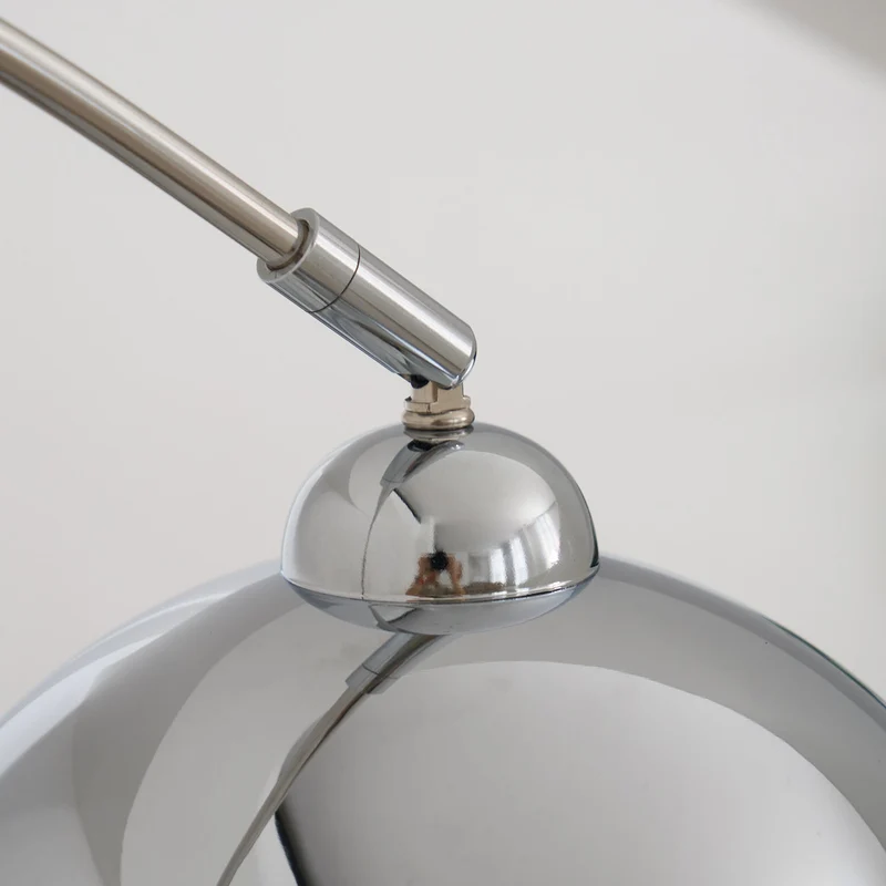 Verstelbare Vloerlamp Metaal Zwart Chroom Wit Telescopische Arm Leeslamp Modern Design | Sansoti