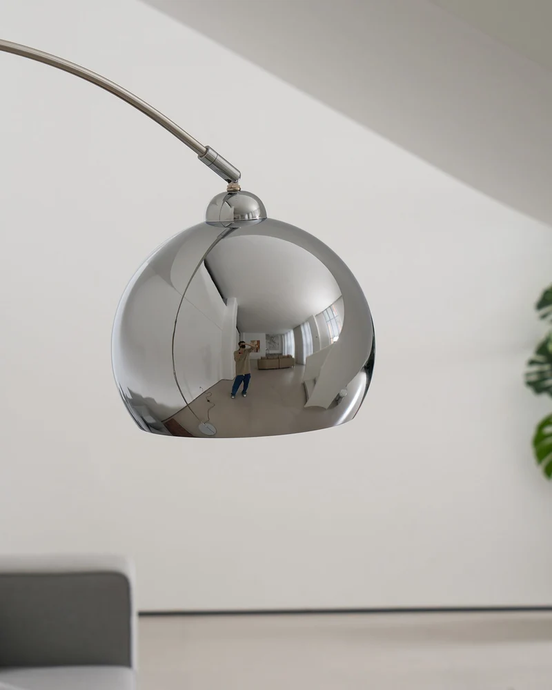 Verstelbare Vloerlamp Metaal Zwart Chroom Wit Telescopische Arm Leeslamp Modern Design | Sansoti