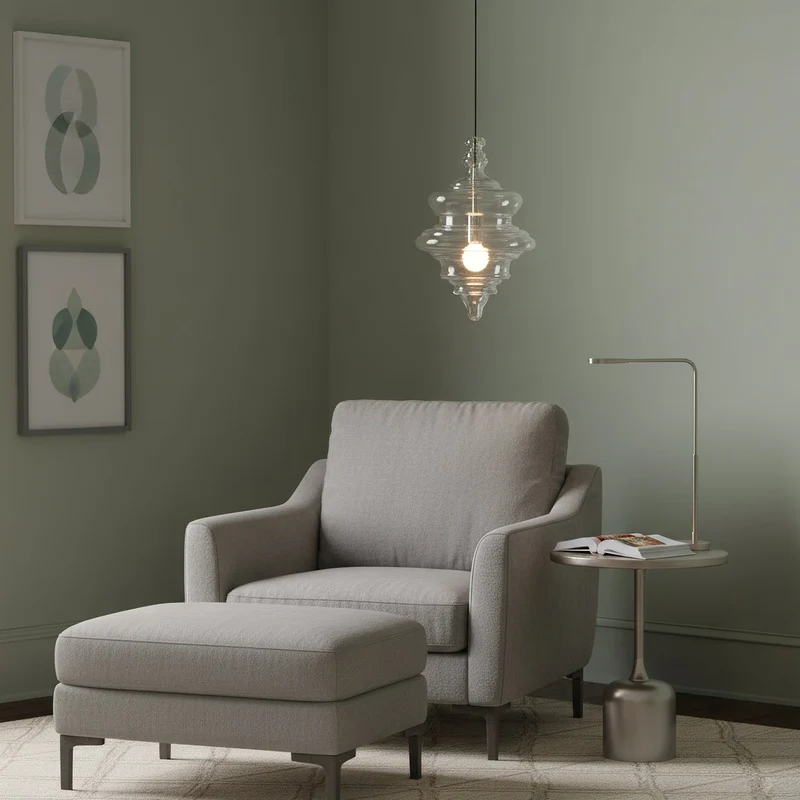 Hanglamp Geïnspireerd op Metropolitan Opera met Vloeiende Silhouet – Handgemaakt Glas in Transparant, Opaal of Amber – Verstelbare Draad 150 cm | Sansoti