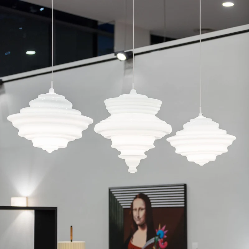 Hanglamp Geïnspireerd op Metropolitan Opera met Vloeiende Silhouet – Handgemaakt Glas in Transparant, Opaal of Amber – Verstelbare Draad 150 cm | Sansoti