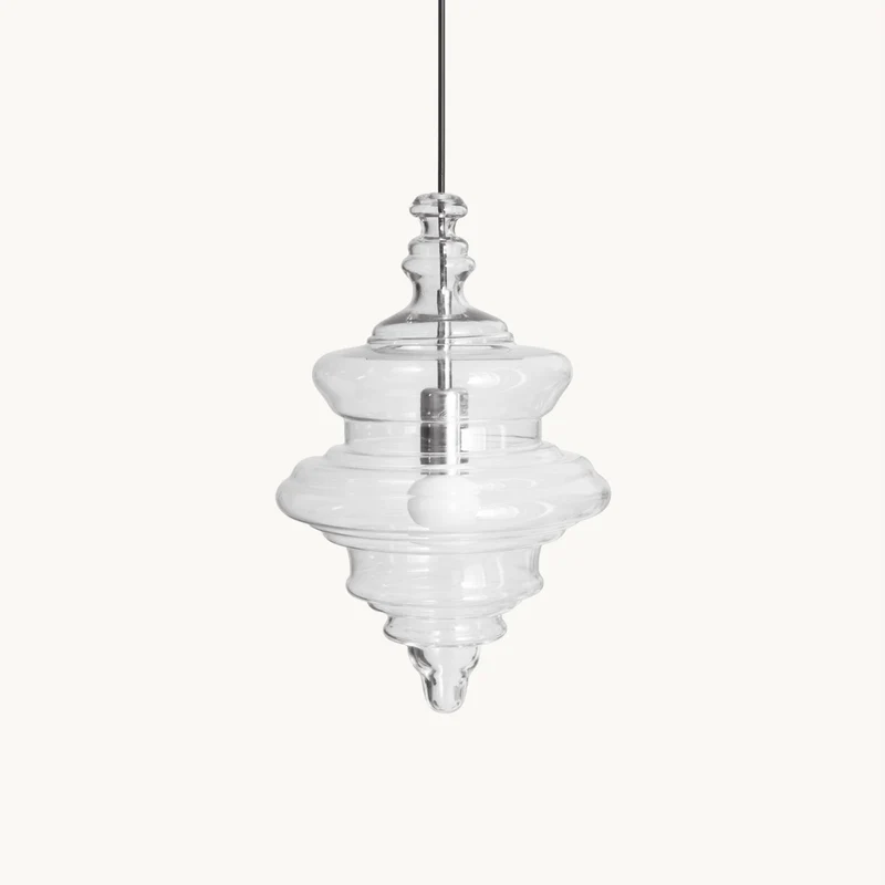Hanglamp Geïnspireerd op Metropolitan Opera met Vloeiende Silhouet – Handgemaakt Glas in Transparant, Opaal of Amber – Verstelbare Draad 150 cm | Sansoti