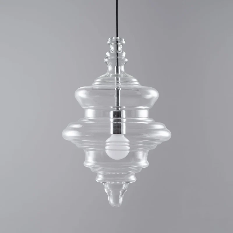 Hanglamp Geïnspireerd op Metropolitan Opera met Vloeiende Silhouet – Handgemaakt Glas in Transparant, Opaal of Amber – Verstelbare Draad 150 cm | Sansoti