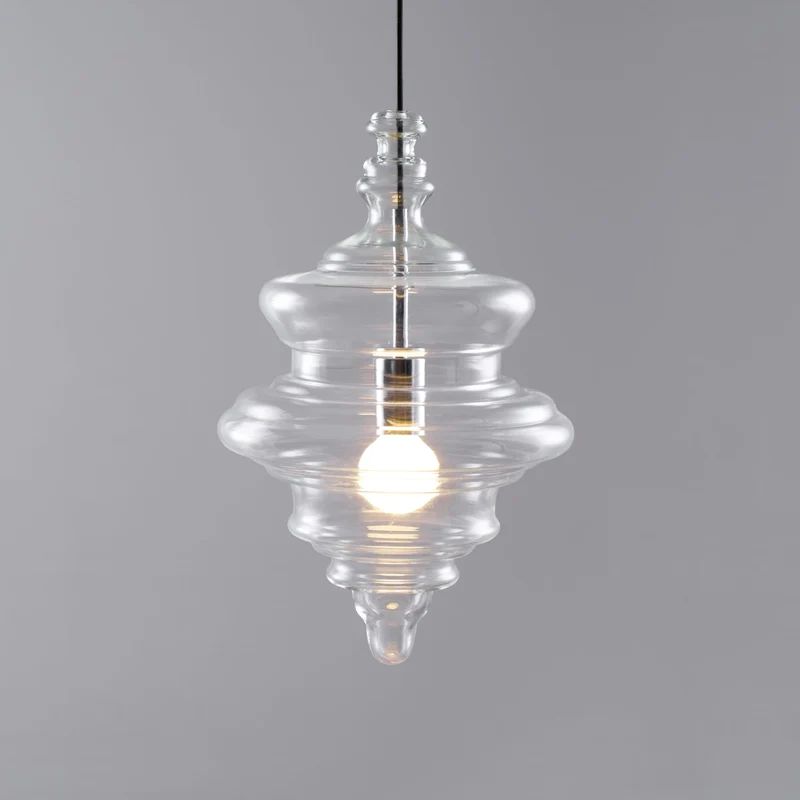Hanglamp Geïnspireerd op Metropolitan Opera met Vloeiende Silhouet – Handgemaakt Glas in Transparant, Opaal of Amber – Verstelbare Draad 150 cm | Sansoti