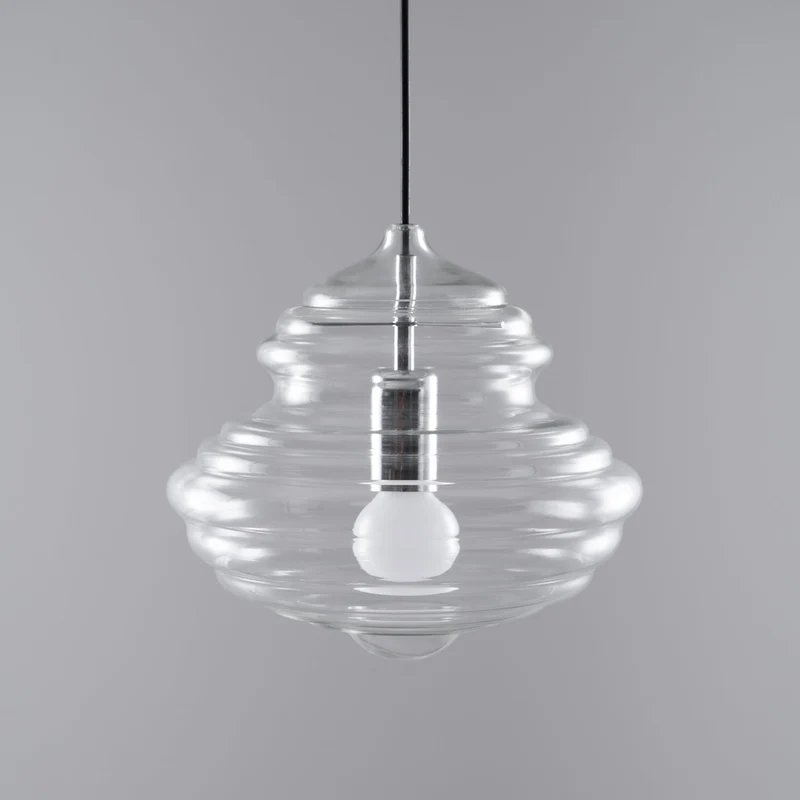 Hanglamp Geïnspireerd op Metropolitan Opera met Vloeiende Silhouet – Handgemaakt Glas in Transparant, Opaal of Amber – Verstelbare Draad 150 cm | Sansoti