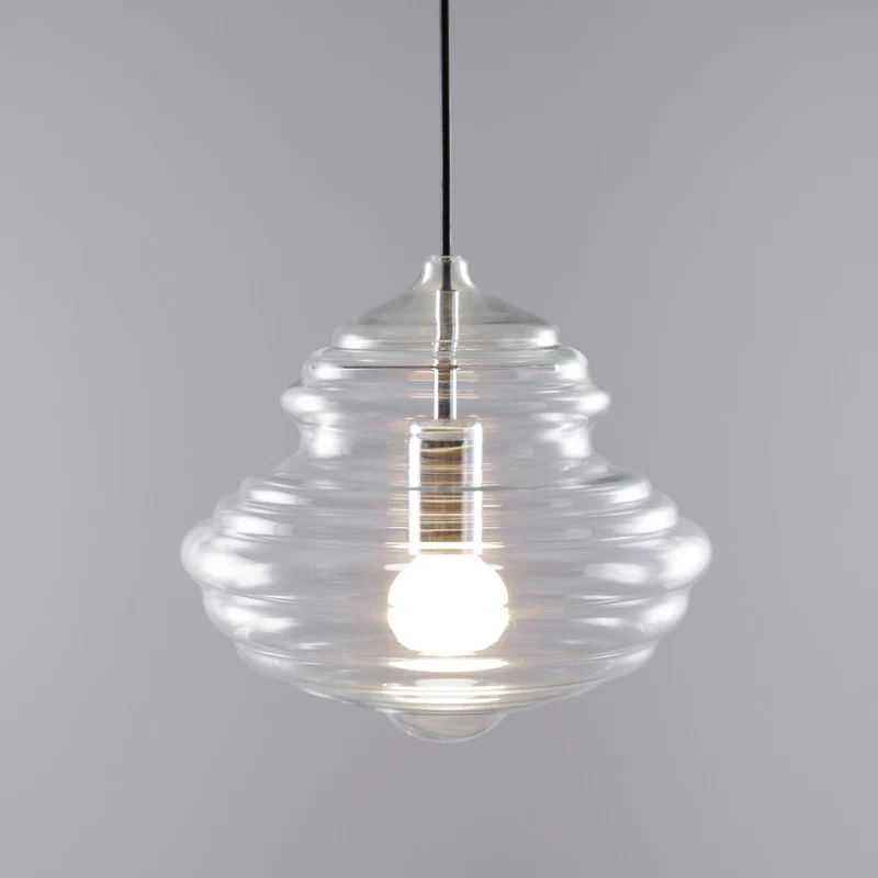 Hanglamp Geïnspireerd op Metropolitan Opera met Vloeiende Silhouet – Handgemaakt Glas in Transparant, Opaal of Amber – Verstelbare Draad 150 cm | Sansoti