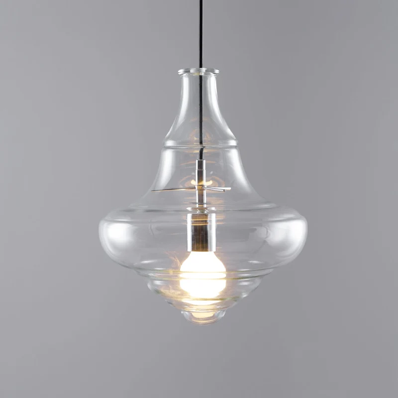 Hanglamp Geïnspireerd op Metropolitan Opera met Vloeiende Silhouet – Handgemaakt Glas in Transparant, Opaal of Amber – Verstelbare Draad 150 cm | Sansoti