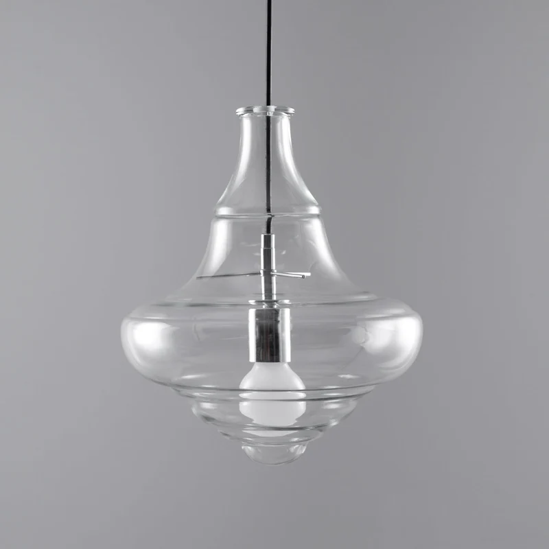 Hanglamp Geïnspireerd op Metropolitan Opera met Vloeiende Silhouet – Handgemaakt Glas in Transparant, Opaal of Amber – Verstelbare Draad 150 cm | Sansoti