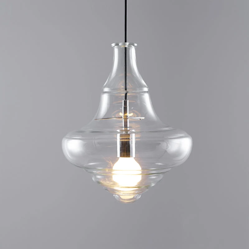 Hanglamp Geïnspireerd op Metropolitan Opera met Vloeiende Silhouet – Handgemaakt Glas in Transparant, Opaal of Amber – Verstelbare Draad 150 cm | Sansoti