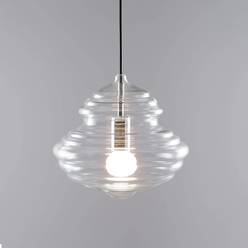 Hanglamp Geïnspireerd op Metropolitan Opera met Vloeiende Silhouet – Handgemaakt Glas in Transparant, Opaal of Amber – Verstelbare Draad 150 cm | Sansoti