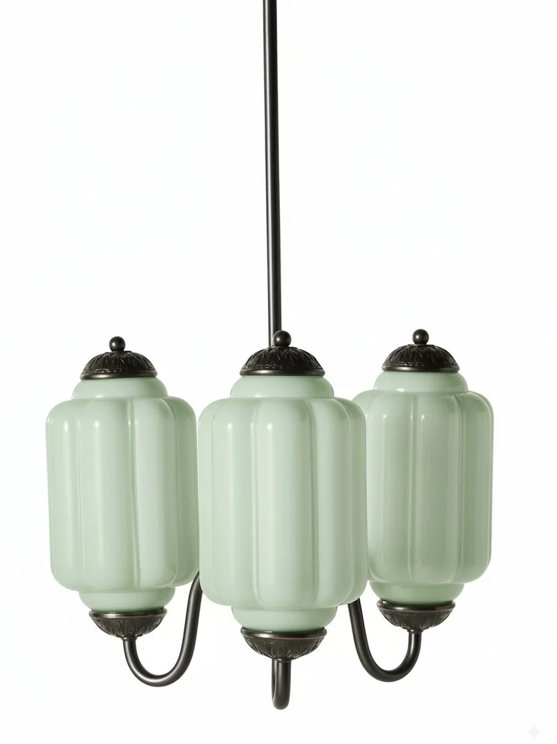 Melkglazen Kroonluchter Vintage Afwerking Tijdloze Elegantie Klassieke Verlichting voor Eetkamer Woonkamer | Sansoti