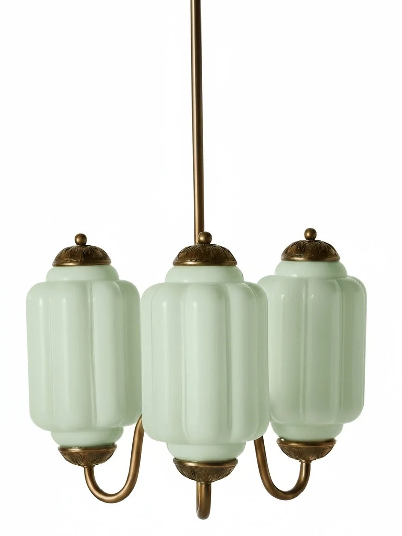 Melkglazen Kroonluchter Vintage Afwerking Tijdloze Elegantie Klassieke Verlichting voor Eetkamer Woonkamer | Sansoti