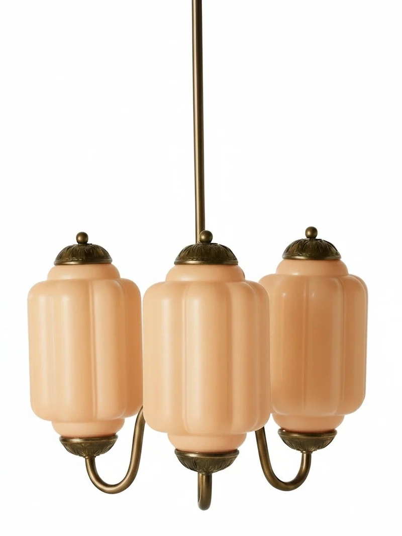 Melkglazen Kroonluchter Vintage Afwerking Tijdloze Elegantie Klassieke Verlichting voor Eetkamer Woonkamer | Sansoti