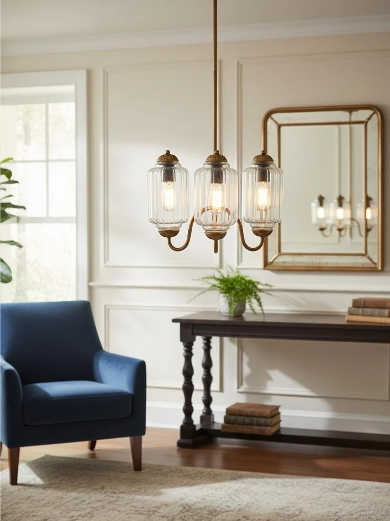Melkglazen Kroonluchter Vintage Afwerking Tijdloze Elegantie Klassieke Verlichting voor Eetkamer Woonkamer | Sansoti