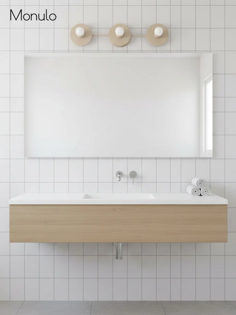 Minimalistische Badkamerlamp met Drie Lichtpunten - Verkrijgbaar in Meerdere Kleuren | Sansoti