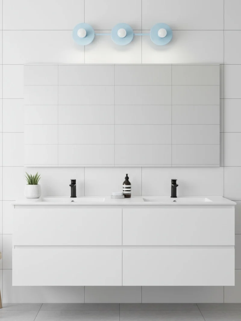 Minimalistische Badkamerlamp met Drie Lichtpunten - Verkrijgbaar in Meerdere Kleuren | Sansoti
