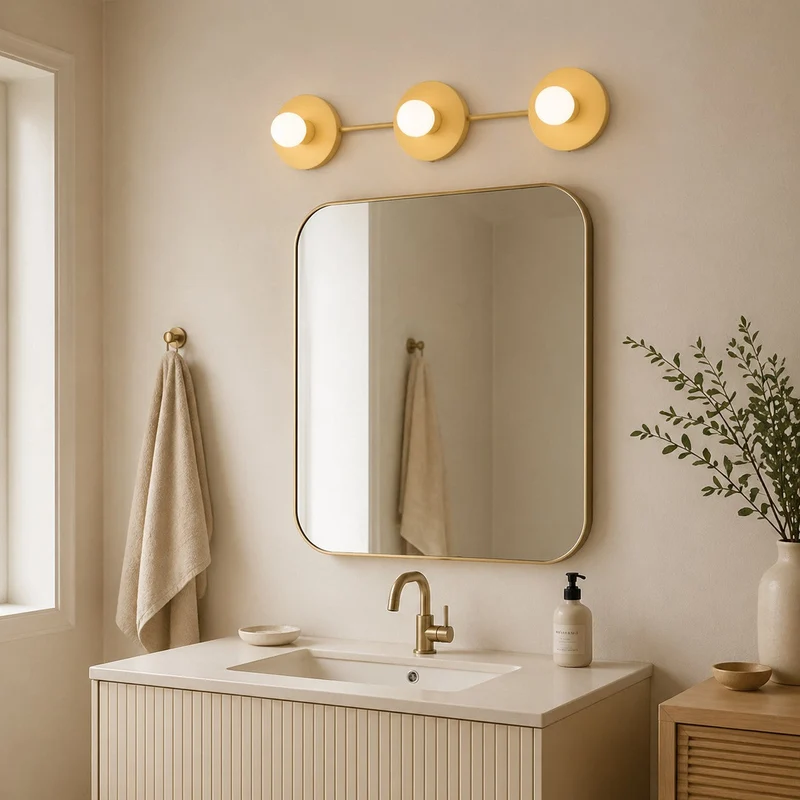 Minimalistische Badkamerlamp met Drie Lichtpunten - Verkrijgbaar in Meerdere Kleuren | Sansoti