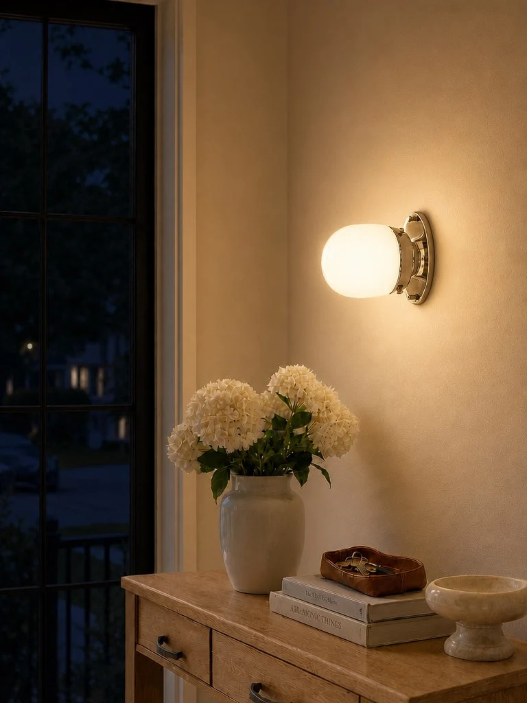 Opaal Glazen Wandlamp & Plafondlamp Dubbelfunctie Modern Design Messing | Sansoti