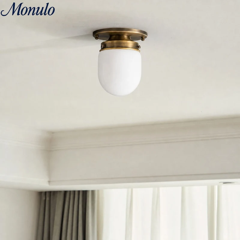 Opaal Glazen Wandlamp & Plafondlamp Dubbelfunctie Modern Design Messing | Sansoti