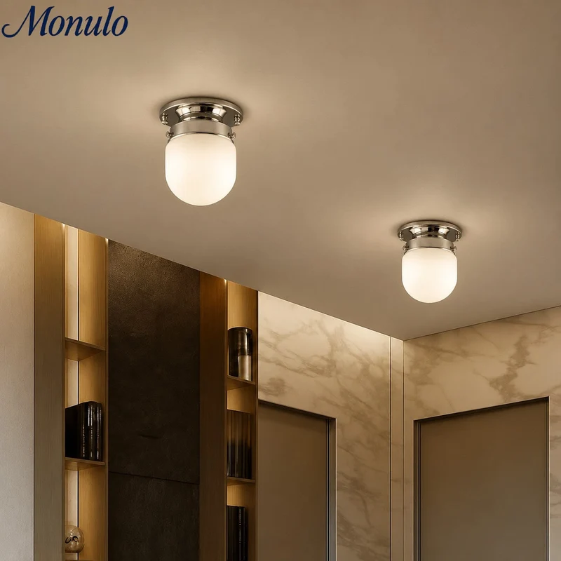 Opaal Glazen Wandlamp & Plafondlamp Dubbelfunctie Modern Design Messing | Sansoti