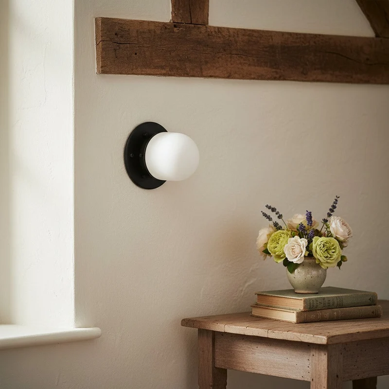 Opaal Glazen Wandlamp & Plafondlamp Dubbelfunctie Modern Design Messing | Sansoti