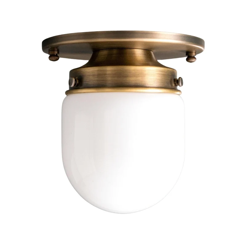 Opaal Glazen Wandlamp & Plafondlamp Dubbelfunctie Modern Design Messing | Sansoti