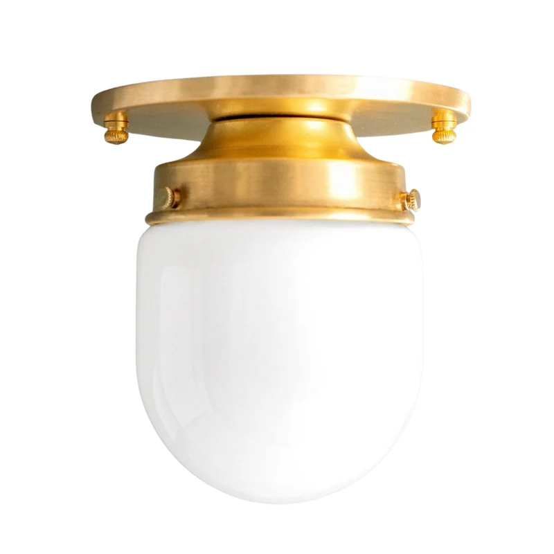 Opaal Glazen Wandlamp & Plafondlamp Dubbelfunctie Modern Design Messing | Sansoti
