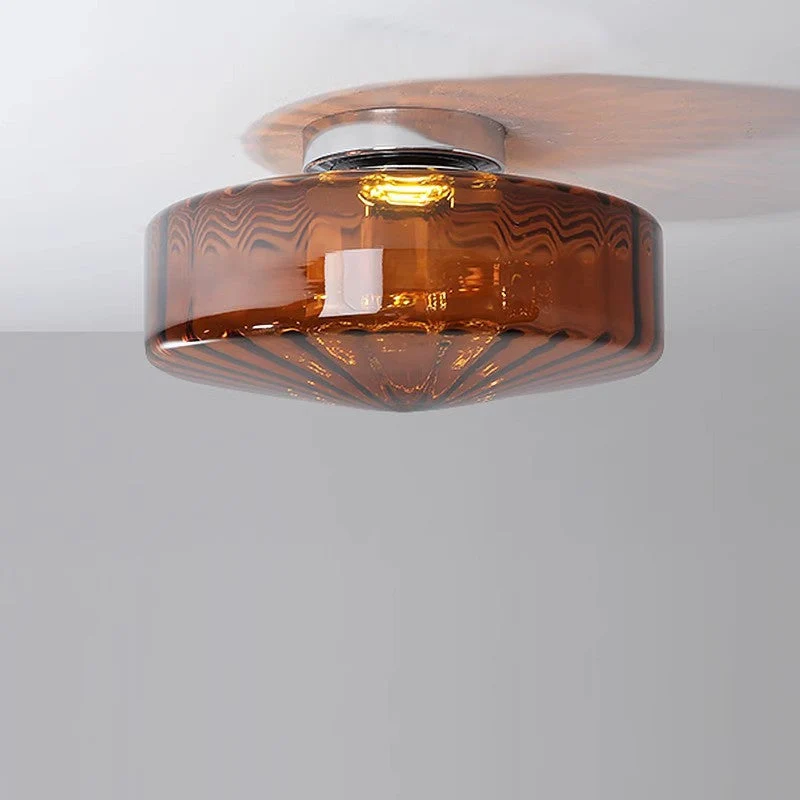 Vintage Geribbeld Glazen Plafondlamp Groen – Klassieke Verlichting voor Eetkamer, Entree & Gang | Sansoti