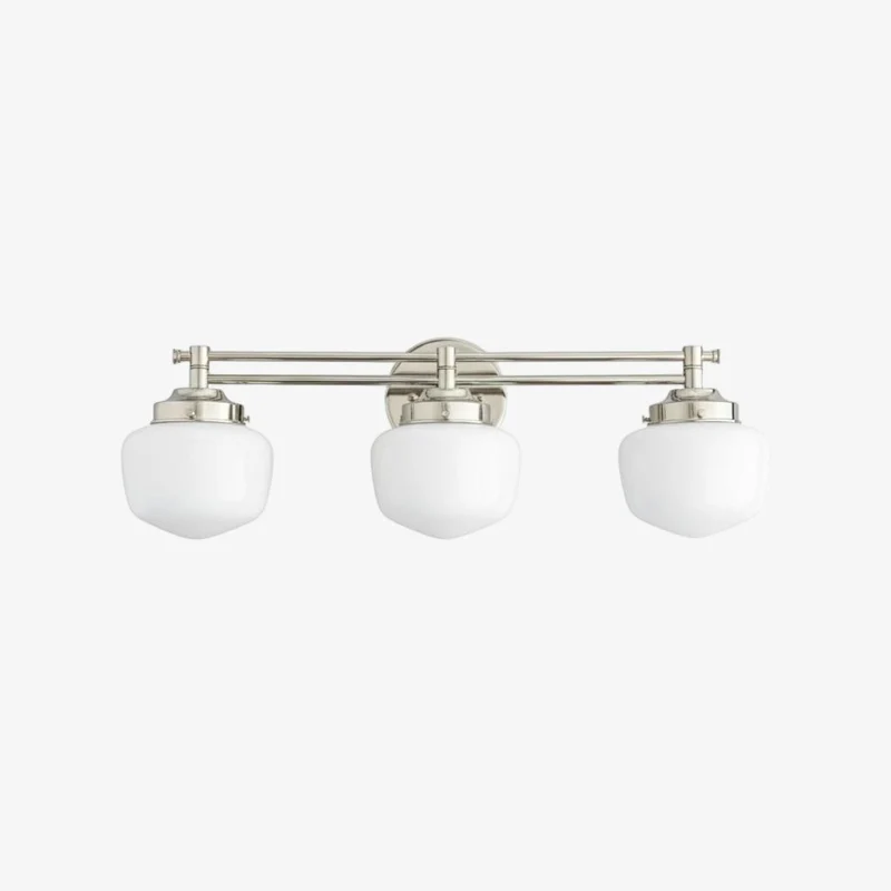 Globe Wandlamp Klassieke Badkamer Schoolhouse Verlichting Mat Opaal Glas voor Spiegel en Wastafel | Sansoti
