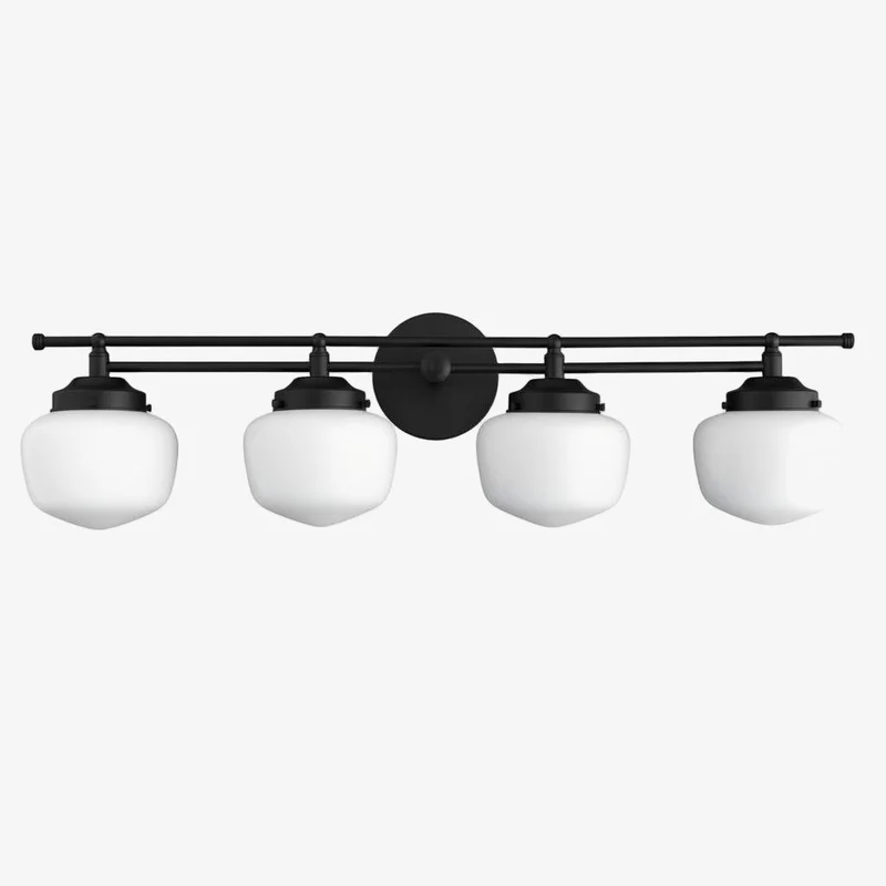 Globe Wandlamp Klassieke Badkamer Schoolhouse Verlichting Mat Opaal Glas voor Spiegel en Wastafel | Sansoti