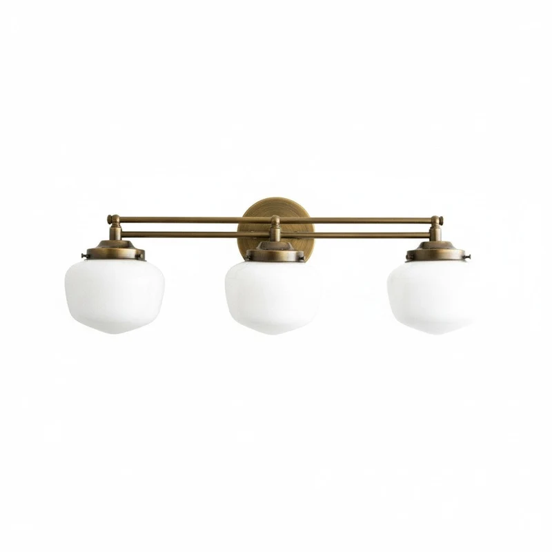 Globe Wandlamp Klassieke Badkamer Schoolhouse Verlichting Mat Opaal Glas voor Spiegel en Wastafel | Sansoti