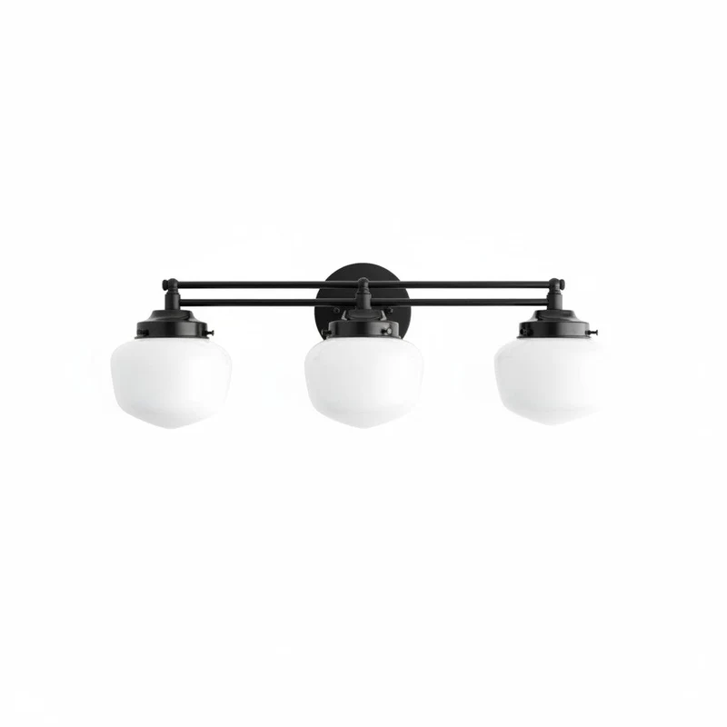 Globe Wandlamp Klassieke Badkamer Schoolhouse Verlichting Mat Opaal Glas voor Spiegel en Wastafel | Sansoti