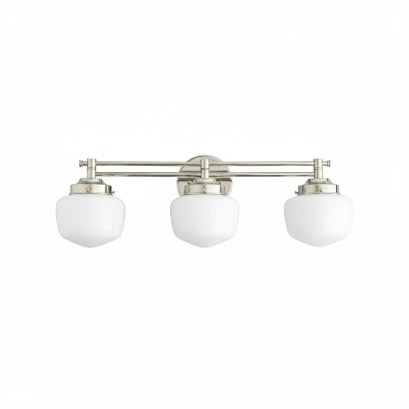 Globe Wandlamp Klassieke Badkamer Schoolhouse Verlichting Mat Opaal Glas voor Spiegel en Wastafel | Sansoti