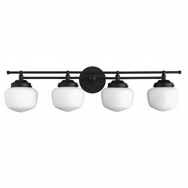 Globe Wandlamp Klassieke Badkamer Schoolhouse Verlichting Mat Opaal Glas voor Spiegel en Wastafel | Sansoti