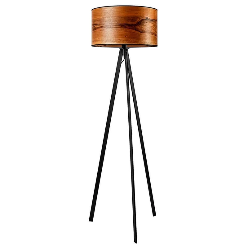 Stehlampe Atticus 150cm mit Dreibein Europäischer Nussbaum