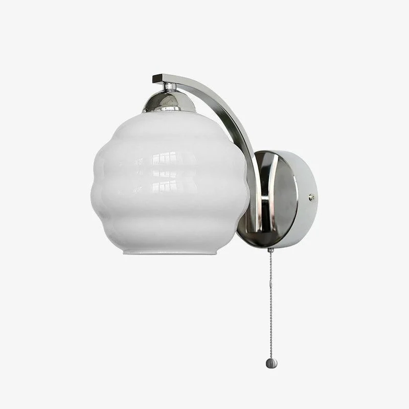 Art Deco Wandlamp met Gebogen Glazen Kap Vintage Stijl | Sansoti