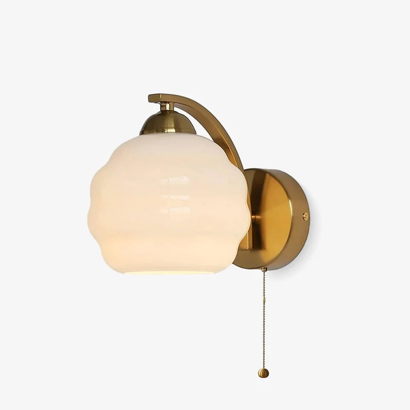 Art Deco Wandlamp met Gebogen Glazen Kap Vintage Stijl | Sansoti