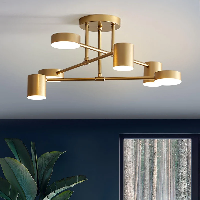 Sputnik Plafondlamp 6-armen LED Metalen Frame Ø57cm Goud Zwart Wit 36W dimbaar Mid-Century Scandinavische eetkamer woonkamer entree modern design | Sansoti